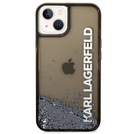 Karl Lagerfeld Liquid Glitter Translucent Elongated Logo Case – Etui iPhone 14 Plus (czarny)