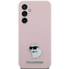 Karl Lagerfeld Silicone Choupette Metal Pin case for Samsung Galaxy S23 FE - pink