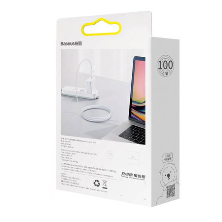 Baseus Superior kabel przewód USB Typ C - USB Typ C szybkie ładowanie Quick Charge / Power Delivery / FCP 100W 5A 20V 1m biały (CATYS-B02)