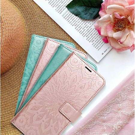Kabura MEZZO Book do SAMSUNG A52 5G / A52 LTE ( 4G ) / A52s 5G mandala złoty róż