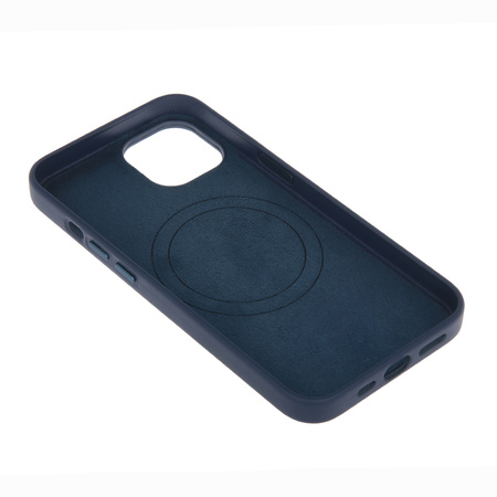 Nakładka Mag Leather do iPhone 15 Pro Max 6,7" ciemnoniebieska