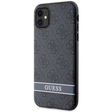 Guess GUHCN61P4SNK iPhone 11 / Xr grau/graues Hardcase 4G Stripe
