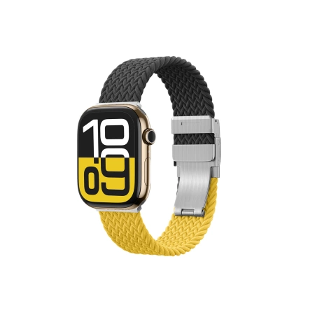 2er-Set AmazingThing Blend Band für Apple Watch 45/46/49 mm - Gelb-Schwarz/Schwarz