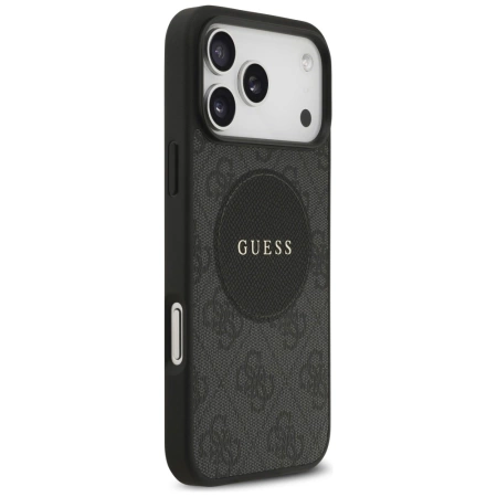 Guess 4G Circle Classic Logo MagSafe Hülle für iPhone 17 Pro Max - Schwarz
