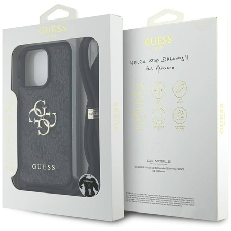 Original Case IPHONE 16 PRO MAX Guess 4G Big Logo Cord Stap Crossbody black