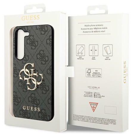 Oryginalne Etui GUESS Hardcase GUHCS24M4GMGGR do Samsung S24 Plus (Leather 4G Metal Logo / czarny)