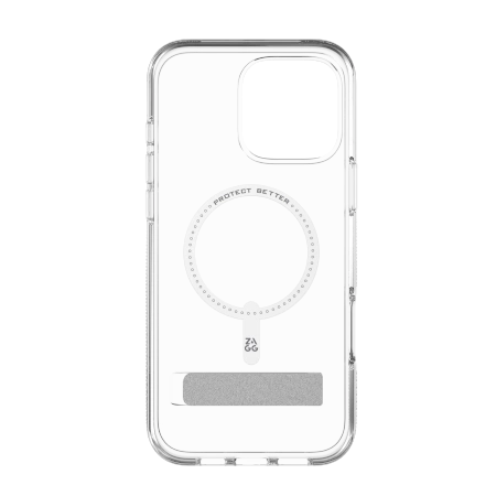 ZAGG Crystal Palace Snap Kickstand MagSafe Case with Stand for iPhone 16 Pro Max - Clear