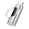 HOCO adapter Typ C (męski) do Typ C (żeński) z wyświetlaczem 5A 100W UA32 srebrny
