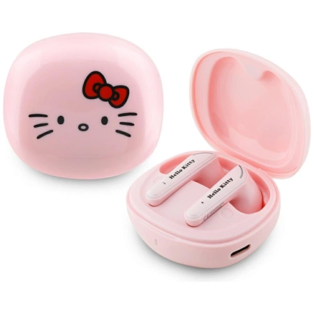 Hello Kitty TWS-Ohrhörer mit Hochglanzoberfläche, Rosa