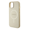 Oryginalne Etui APPLE IPHONE 15 Guess Hardcase Saffiano MagSafe (GUHMP15SPSAHMCB) złote