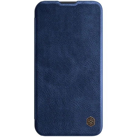 Nillkin Qin Leather Pro Case etui iPhone 14 Plus osłona na aparat kabura pokrowiec obudowa z klapką niebieski