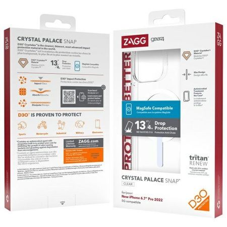 Etui Gear4 D3O Crystal Palace Snap do    iPhone 14 Pro Max przezroczysty/clear