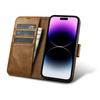 iCarer Oil Wax Wallet Case 2in1 iPhone 14 Pro Max Flip Leather Cover Anti-RFID Braun (WMI14220724-TN)