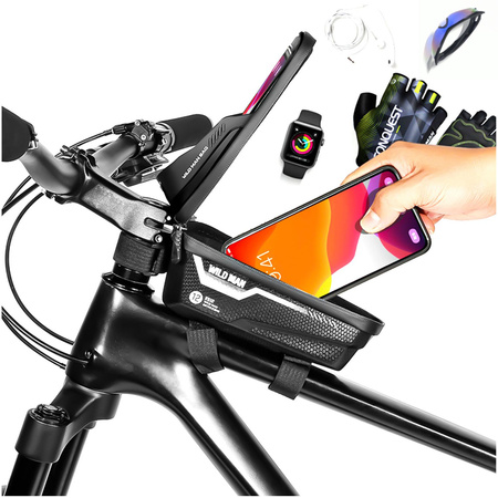 WILDMAN sakwa rowerowa na ramę na zamek 1L (4" - 7") ES12 czarna