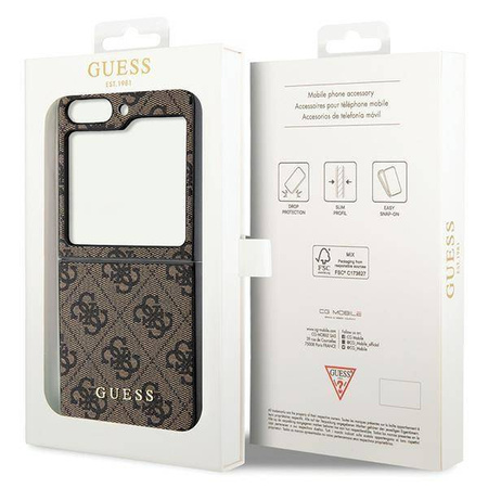 Oryginalne Etui SAMSUNG GALAXY Z FLIP 5 Guess Hardcase 4G Charms Collection (GUHCZF5GF4GBR) brązowe