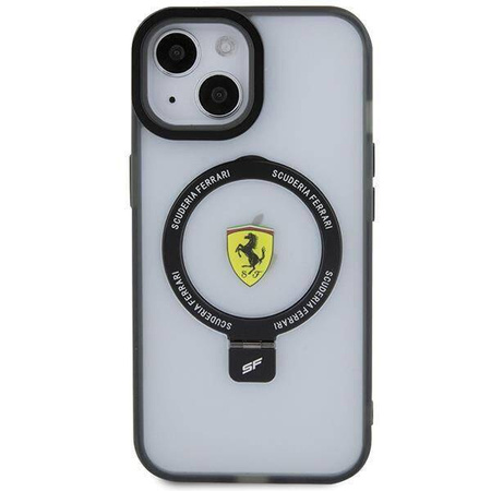 Ferrari FEHMP15SUSCAH iPhone 15 6.1&quot; transparent hardcase Ring Stand 2023 Collection MagSafe