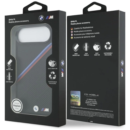 BMW M Tricolor Metal Logo MagSafe Case for iPhone 17 Air - Black