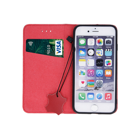Etui skórzane Smart Pro do iPhone 17 6,3" bordowe