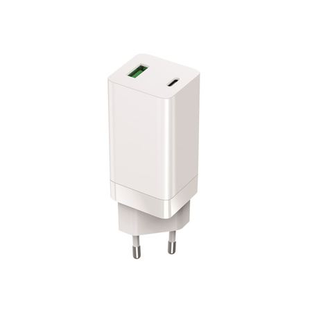 Setty ładowarka sieciowa GAN PD+QC USB + USB-C 65W LSI-02 biała