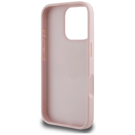 Guess Grained Roses Big 4G Logo iPhone 16 Pro Hülle - Rosa