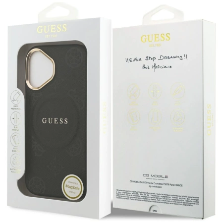 Guess Peony Hot Stamp MagSafe Case für iPhone 17 - Schwarz