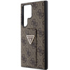 Etui Guess Grip Stand 4G Triangle Strass na Samsung Galaxy S24 Ultra - brązowe