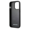 AMG nakładka do iPhone 13 6,1" AMHCP13LGSEBK czarna HC Leather Debossed Lines White Logo