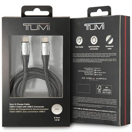 TUMI TUCCSUSBC kabel USB-C - USB-C 1.5mFast Charging czarny/black