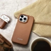 iCarer CE Premium Leather Folio Case skórzane etui iPhone 14 Pro z klapką magnetyczne MagSafe brązowy (WMI14220714-BN)