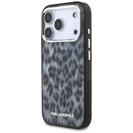 Karl Lagerfeld IML Leopard Pattern MagSafe Case for iPhone 17 Pro - Black