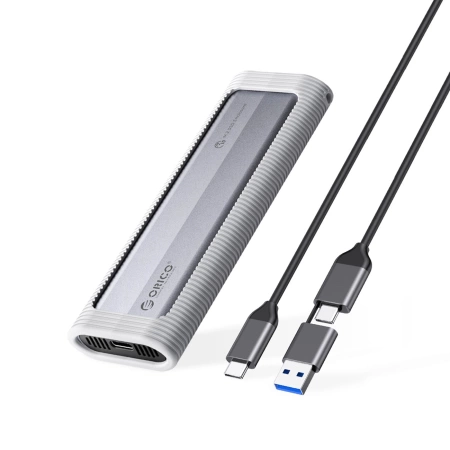Kieszeń dyskowa M.2 NVME/NGFF USB-C na USB-C/USB-A 6Gbps/10Gbps - szara