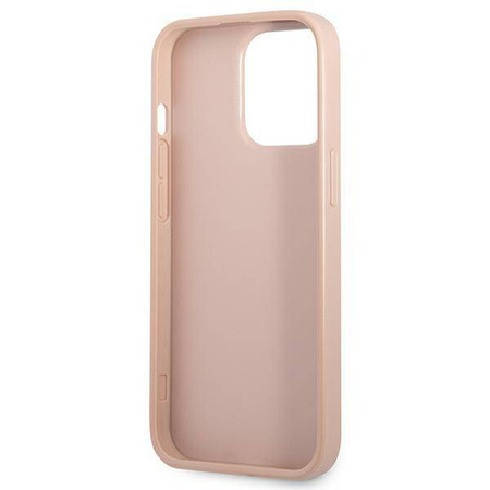 Schutzhülle IPHONE 13 PRO Guess Hardcase Saffianotriangle Logo Cardslot (GUHCP13LPSATPP) rosa