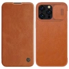 Nillkin Qin Leder Pro Hülle iPhone 14 Pro Max Kamera Cover Holster Cover Flip Case Braun