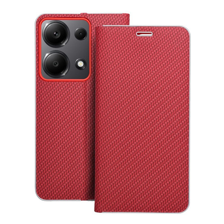 Kabura LUNA Book Carbon do XIAOMI Redmi Note 13 Pro 4G / POCO M6 Pro 4G czerwony