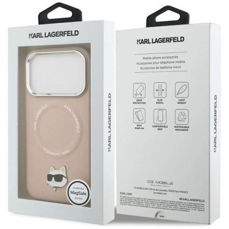 Karl Lagerfeld Choupette Pin MagSafe Case für iPhone 17 Pro - Pink