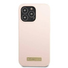 Oryginalne Etui IPHONE 13 PRO Guess Hard Case Silicone Logo Plate MagSafe (GUHMP13LSPLP) różowe