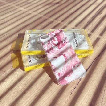 Wozinsky Marble żelowe etui pokrowiec marmur Samsung Galaxy A42 5G biały
