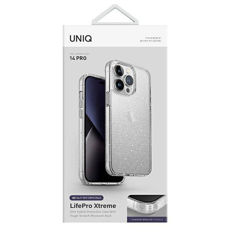 Case IPHONE 14 PRO UNIQ LifePro Xtreme tinsel lucent transparent