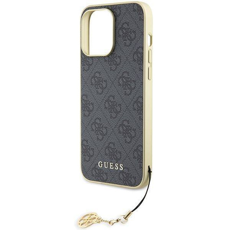 Guess 4G Charms Collection Hülle für iPhone 15 Pro Max – Grau