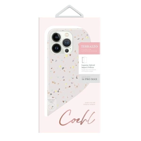 Etui Uniq Coehl Terrazzo na iPhone 14 Pro Max - piaskowe
