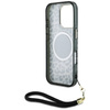 Oryginalne Etui IPHONE 16 PRO Guess HC IML Leopard Triangle Cord Strap czarne
