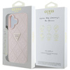 Etui IPHONE 16 Guess Hot Stamp 4G Pattern Triangle Metal Logo różowe