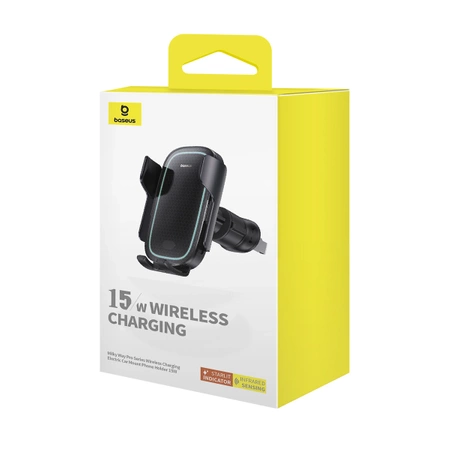 Baseus Milky Way Pro Series BS-CM023 Autohalterung für Lüftungsschlitze mit 15 W induktivem Ladegerät – Schwarz