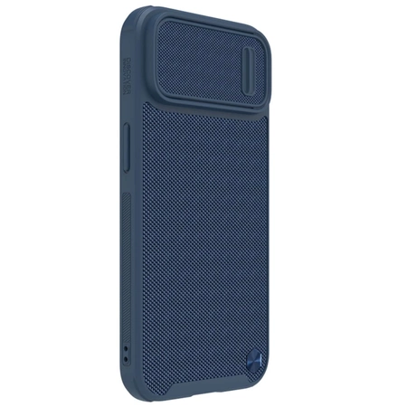 Nillkin Textured S Case für iPhone 14, gepanzerte Hülle mit Kameraabdeckung, blau
