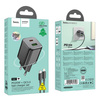 HOCO ładowarka sieciowa USB A + Typ C + kabel Typ C do Lightning PD QC 3A 20W N41 czarna
