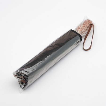 Automatyczny składany parasol z drewnianą rączką 10-ramienny XXL 115 cm czarny