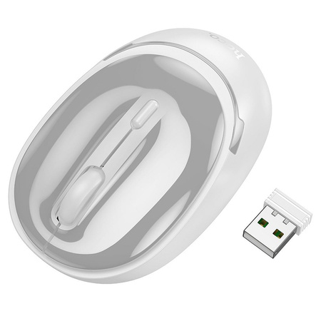 HOCO mysz komputerowa bezprzewodowa 2,4G 1600 dpi GM34 szaro biała