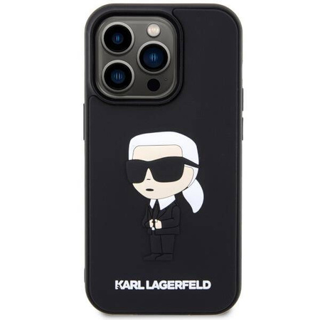 Karl Lagerfeld KLHCP14L3DRKINK iPhone 14 Pro 6.1" schwarz/schwarz Hardcase Rubber Ikonik 3D