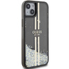Oryginalne Etui GUESS Hardcase GUHCP15SLFCSEGK do iPhone 15 (Liquid Glitter Gold Stripes / czarny)