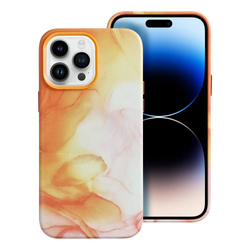 Leather Mag Cover kompatybilne z MagSafe do IPHONE 14 PRO MAX orange splash